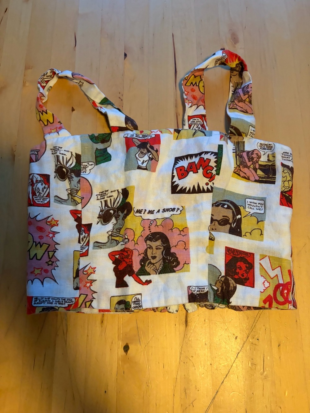 Comic Print Reformation Linen Top Multicolor